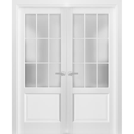 Sartodoors Double French Interior Door, 64" x 96", White FELICIA3309DD-BEM-6496